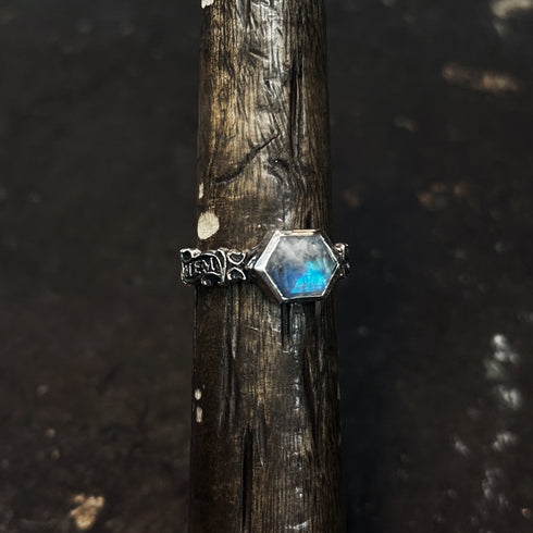 Mourning Ring - Moonstone (OOAK)